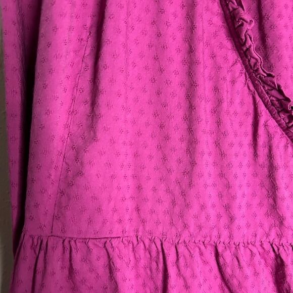 Universal Thread Plus Size Balloon Long Sleeve Fuchsia Wrap Top - Picture 8 of 14